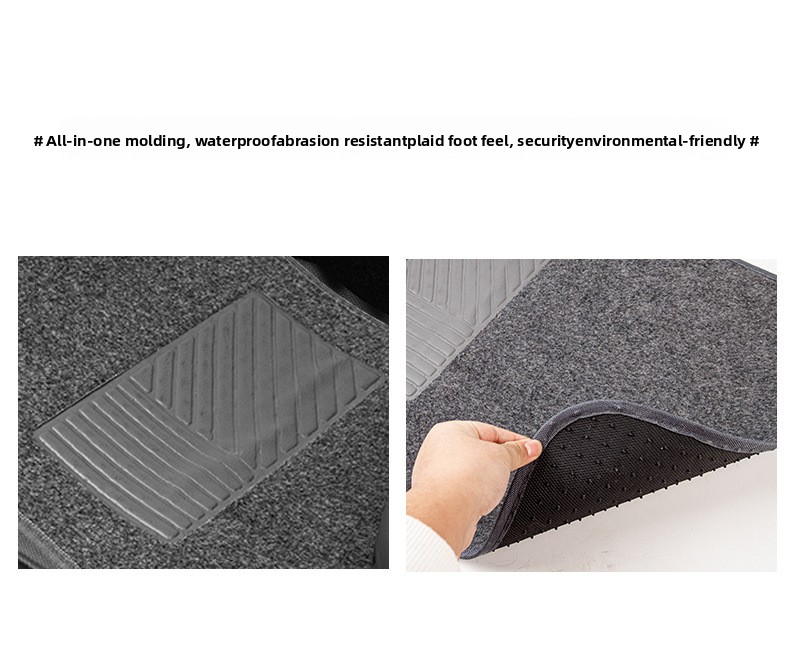 4 komada sive ili crne univerzalne podloge za auto, veštačka sisal tkanina, neklizajuće podloge pogodne za crne/braon/crvene enterijere, elegantan jednobojni dizajn, efikasno dekorira i skuplja dlake kako bi enterijer bio čist, lako se peru