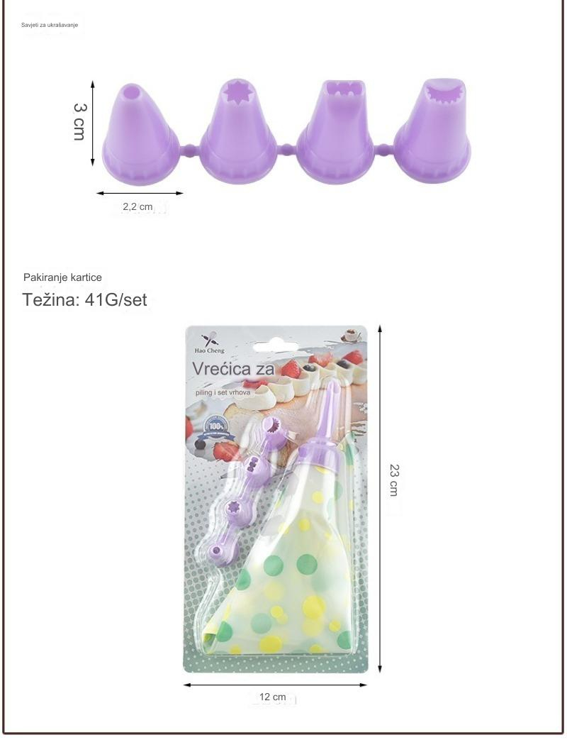 Profesionalni set alata za pečenje i poslastice sa višekratnim EVA/silikonskim kesama za špricanje i plastičnim konektorima - Kompletan sistem za dekoraciju torti za profesionalne pekare i slastičare