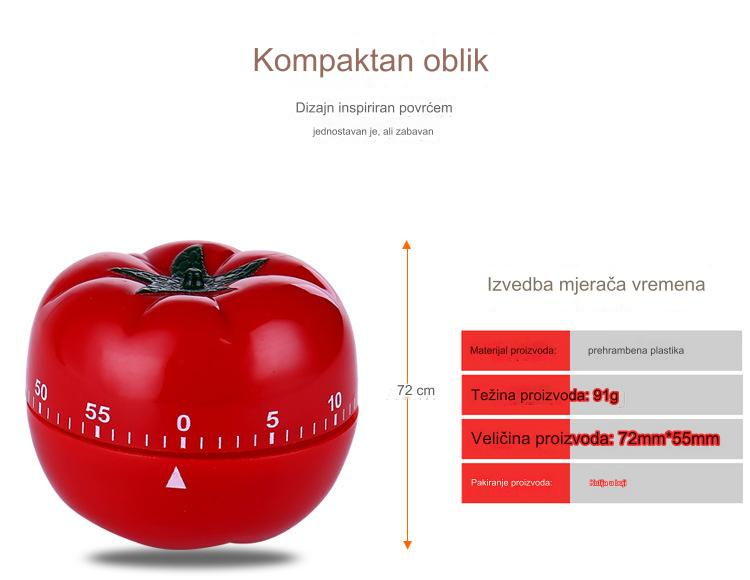 Multifunkcionalni kuhinjski tajmer za precizno kuvanje i učenje | Mehanički podsetnik sa glasnim i jasnim alarmom, hromirani materijal, nije potrebna struja