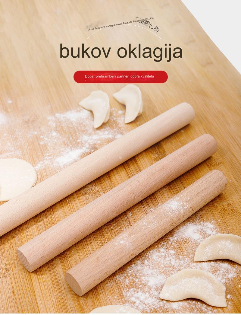 Drveni valjak za pecivo sa nelepljivom površinom i udobnom drškom | Idealan za pravljenje kolačića, testa i fondana - Napravljen od tvrdog drveta