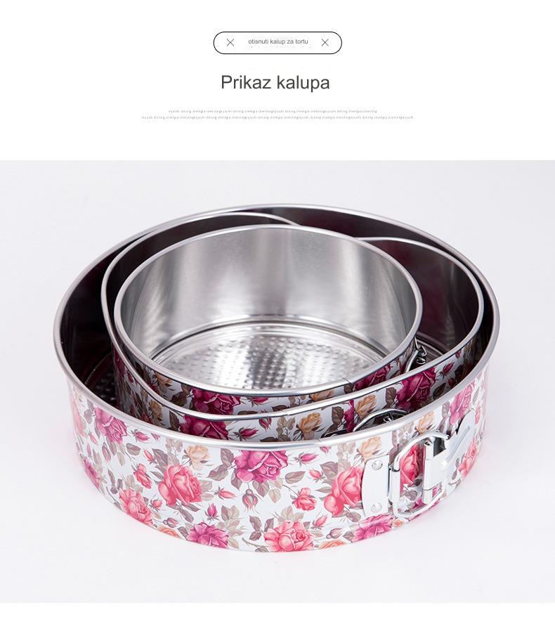 Nelepljiva ola posuda za torte sa cvetnim dezenom, sa zatvaranjem na kopču u obliku srca - Metalni kalup za pečenje slojevitih torti, kolača, torti - Lako vadi se, izdržljiv i sa ravnomernom raspodelom toplote, za pečenje za Dan Svetog Patrika, alat za desert za kućne i profesionalne kuhinje