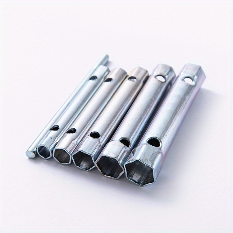 Set od šest ključeva za svetiljke, sa jednostavnim šestougaonim dizajnom cevi, pogodan za različite veličine šestougaonih grana