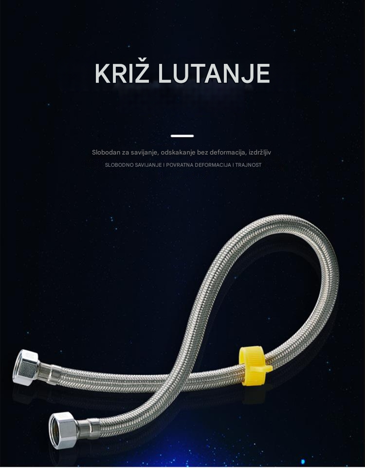 Produžetak za slavinu od nerđajućeg čelika sa pletenim crevom - Izdržljivo fleksibilno produženje za grejač tople vode, sudoperu, tuš/kadu, toalet - Adapter za vodovod sa muškim/muškim konektorima (Kompatibilan sa slavinama i rezervoarima za vodu)