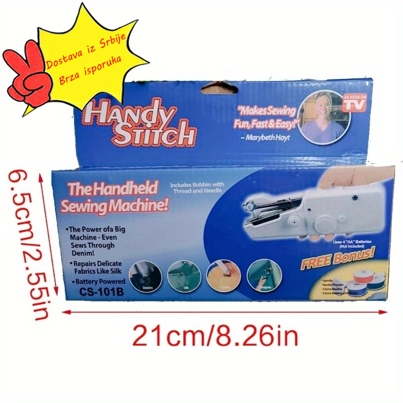 Prenosiva mini mašina za šivenje sa automatskim uvlačivačem konca i 15 vrsta šavova - Rad bez struje, pogodna za DIY, quilting, krojenje, putni dizajn sa torbom za nošenje i adapterom, mehanizam sa jednim pritiskom dugmeta/poluge za početnike i stručnjake