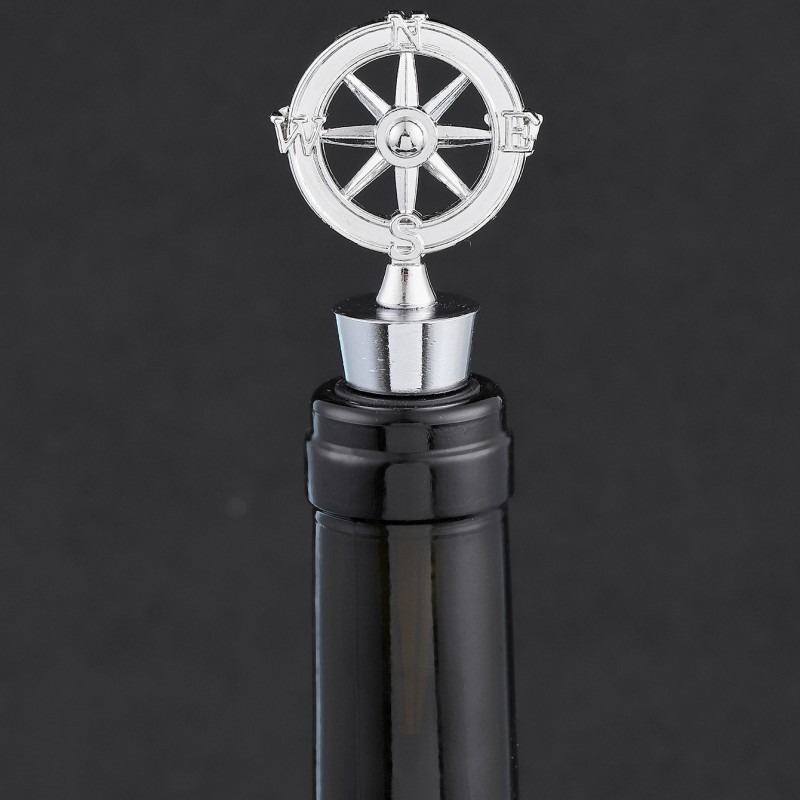 Kreativni Pokloni za Venčanje Set Čepova za Vino u Obliku Kompasa | Premium Konzervans za Vino, Dekorativna Kutija za Poklone za Zabavu, Napravljeno od Drugog Materijala