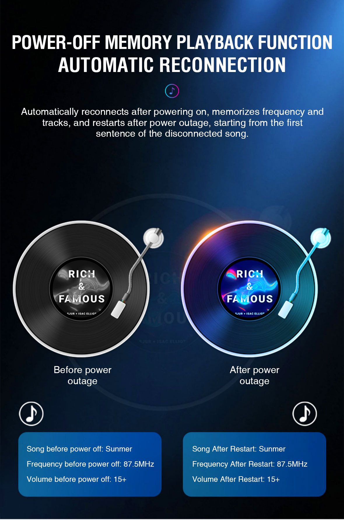 Auto MP3 Plejer sa Hands-Free Pozivima, FM Predajnikom, Upaljačem, Utorom za Memorijsku Karticu & Punjačem za Pametne Telefone/Tablete - Kompatibilan sa Utičnicom za Upaljač (Bez Spoljnog Napajanja)