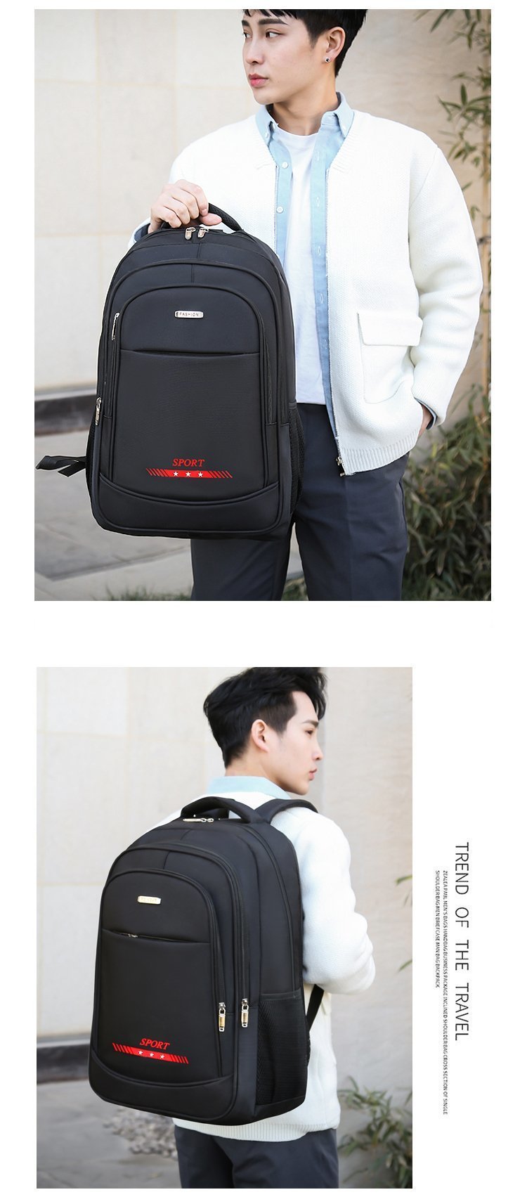 Premium muška torba za laptop, prostrani poslovni, za putovanja, pogodan za studente