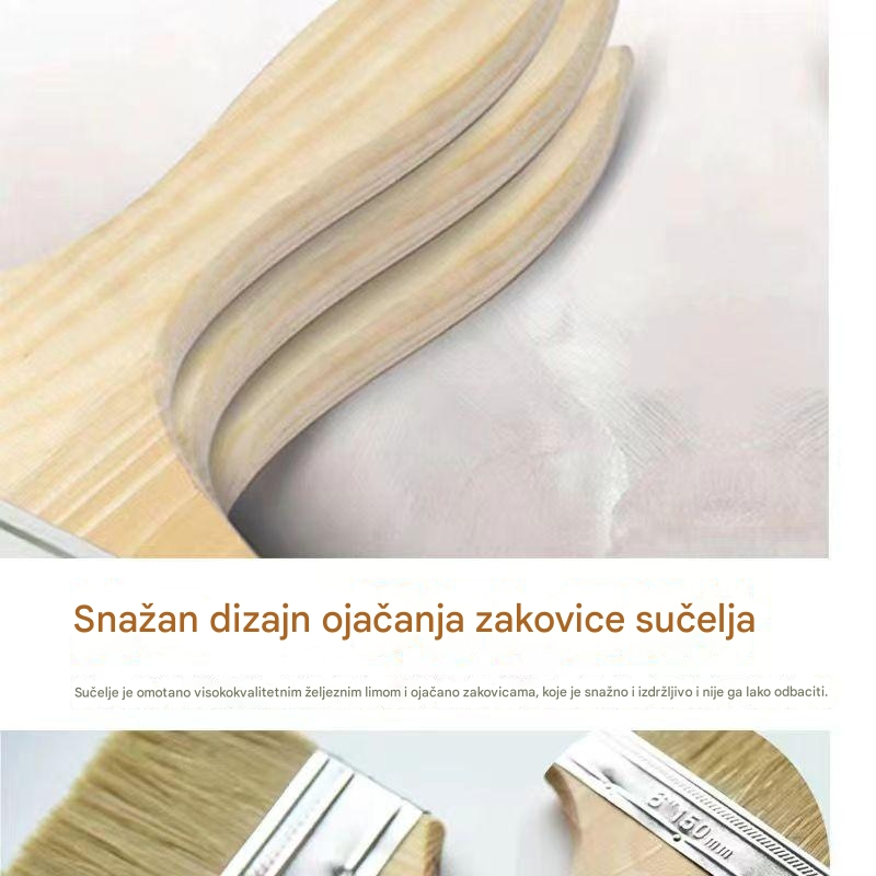 Profesionalni set četkica za bojenje sa drvenom drškom i čekinjama - Izdržljive čekinje za precizne detalje, uljane, lateks boje, tapetiranje - Idealno za umetnike, hobiste, DIY i profesionalne slikare