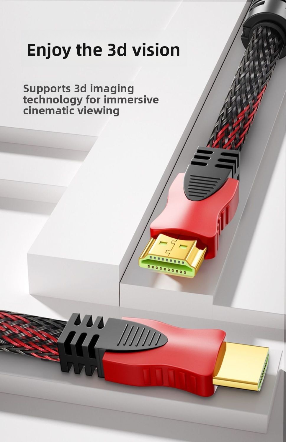 4 Verzija HDTV Kabl Crveni Crni Mrežasti 1.5m 15m Velike Brzine za PC TV Monitor, HDTV Kabl Muški na Ženski, Postavljanje Kućne Zabave, PC Povezivanje, Izdržljiv Dizajn Kabla, Profesionalni Kabel, Čvrsta Konstrukcija, Pouzdana Povezanost