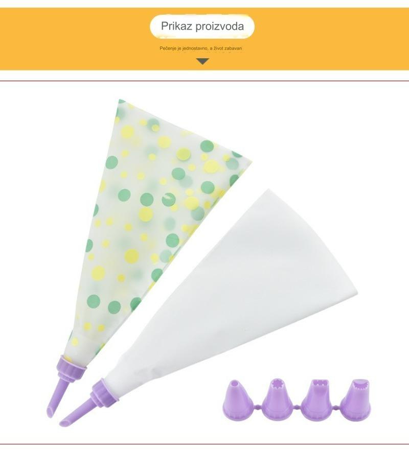 Profesionalni set alata za pečenje i poslastice sa višekratnim EVA/silikonskim kesama za špricanje i plastičnim konektorima - Kompletan sistem za dekoraciju torti za profesionalne pekare i slastičare