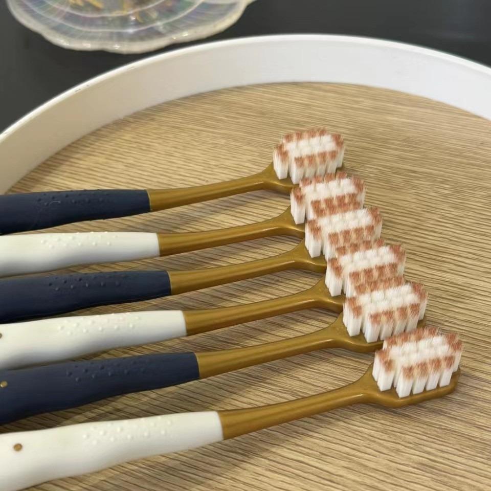 6 komada mekih četkica za zube za parove | Široka glava za veću udobnost, ABS plastična drška, mikro vlakna