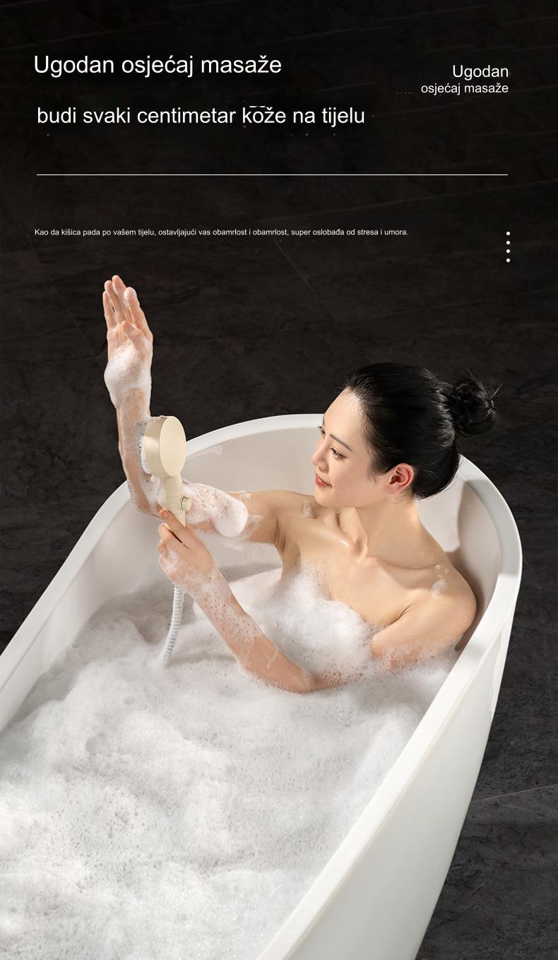 Tuš glava sa 5 brzina i ručnim prskalicom - Izdržljiv ABS sistem za kišni tuš, montaža na plafon/kupatilo, podesivi kišni tuš za moderne kupatila (kompatibilan sa standardnim priključcima za slavinu)