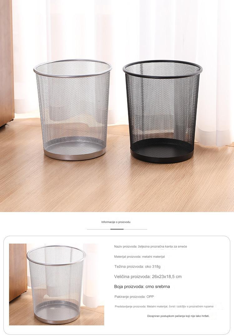 Moderna minimalistička kanta za smeće otvorenog tipa sa dizajnom žice sa bodljama - Veliki i mali kapacitet, ručno upravljanje, izdržljiva kanta za kuhinju, kupatilo, kancelariju, dnevnu sobu - Higijensko odlaganje otpada, bez poklopca/električne energije, kućni organizator za skladištenje koji štedi prostor