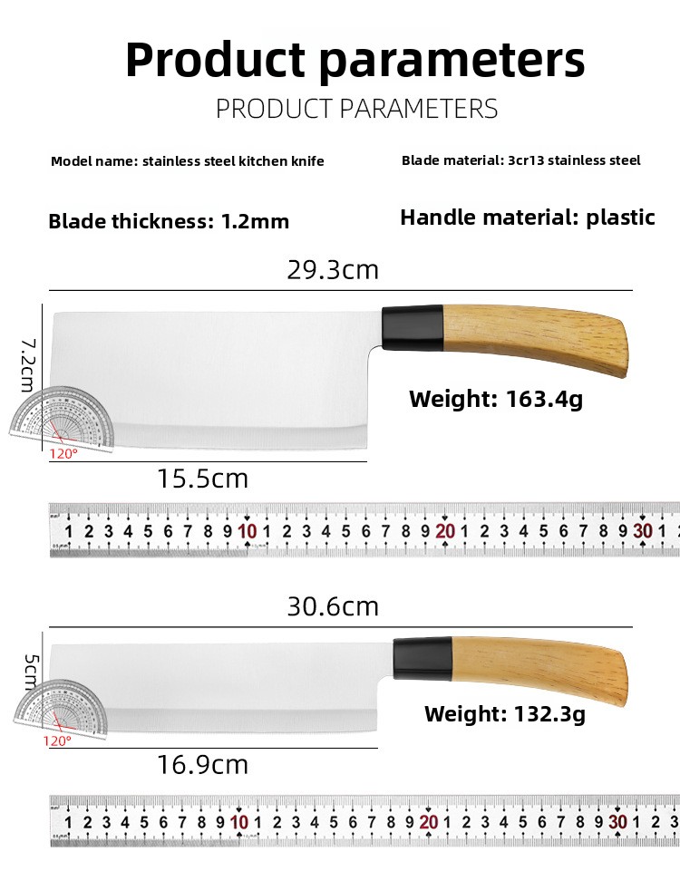 Premium set kuhinjskih noževa oštrih kao britva | Oštrice od visokougljeničnog nehrđajućeg čelika, drške u boji drveta, idealni za sečenje povrća i voća