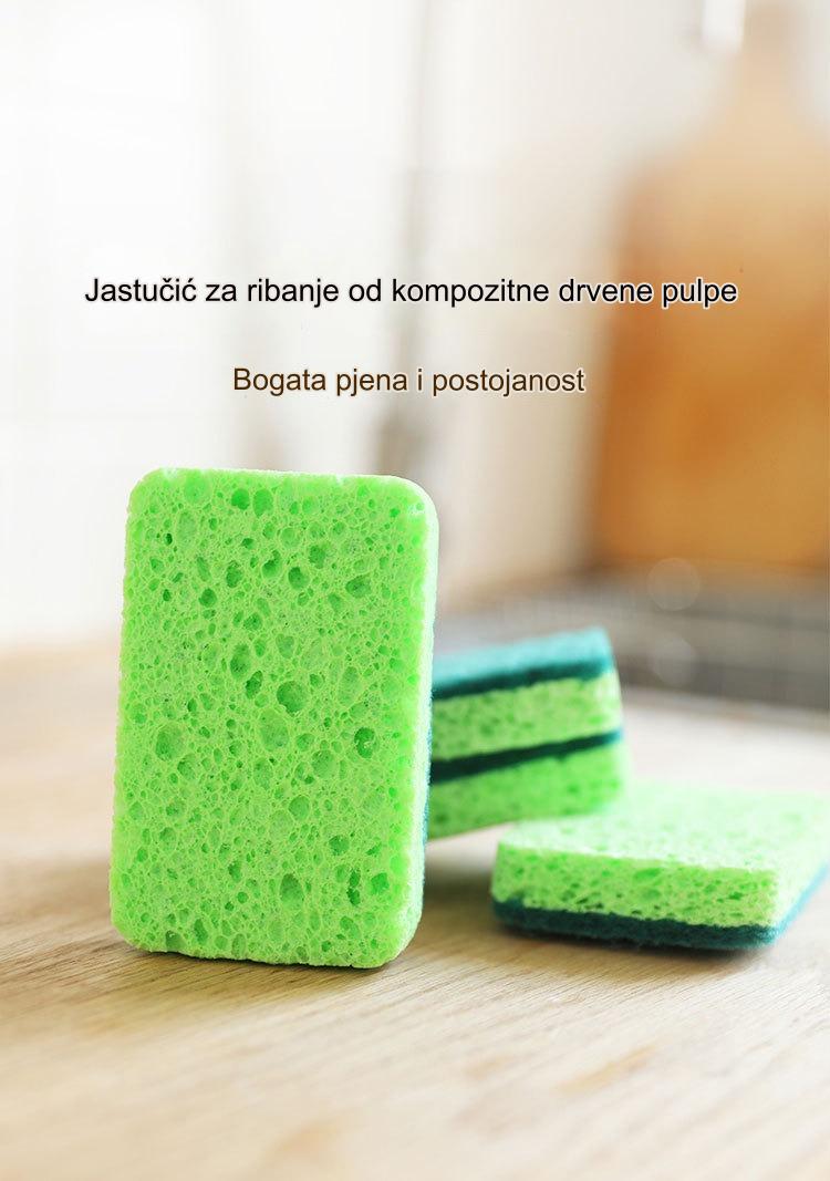 Dvostruka Kompresovana Drvena Pulpa & Krpa za Ribanje - Izdržljiva Sunđerasta Krpa od Prirodnih Vlakana koja Ne Grebe, Zelena/Kodirana u Boji, Visoka Moć Upijanja za Pranje Sudova, Čišćenje Kuhinje & Domaćinstva, Trajna Sunđerasta Krpa za Višekratnu Upotrebu (Renewable, ), Sunđer za Pranje Sudova