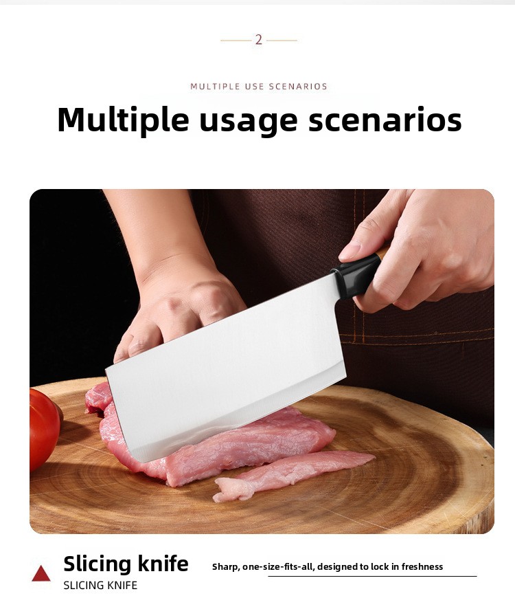 Premium set kuhinjskih noževa oštrih kao britva | Oštrice od visokougljeničnog nehrđajućeg čelika, drške u boji drveta, idealni za sečenje povrća i voća