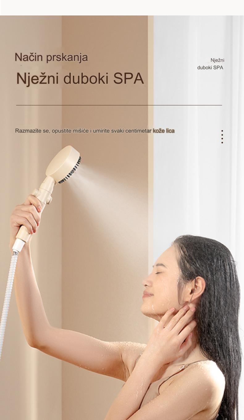 Tuš glava sa 5 brzina i ručnim prskalicom - Izdržljiv ABS sistem za kišni tuš, montaža na plafon/kupatilo, podesivi kišni tuš za moderne kupatila (kompatibilan sa standardnim priključcima za slavinu)