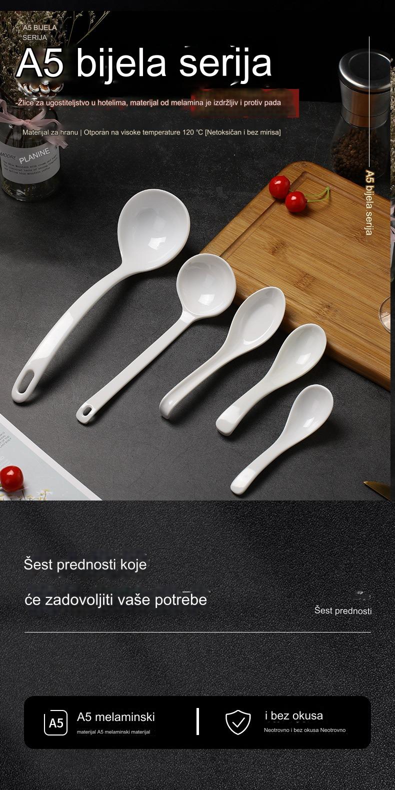Premium plastične kašičice za supu poput porcelana | Kašike za ramen sa dugom drškom, kašičice za školjke poput kornjačine, male utege