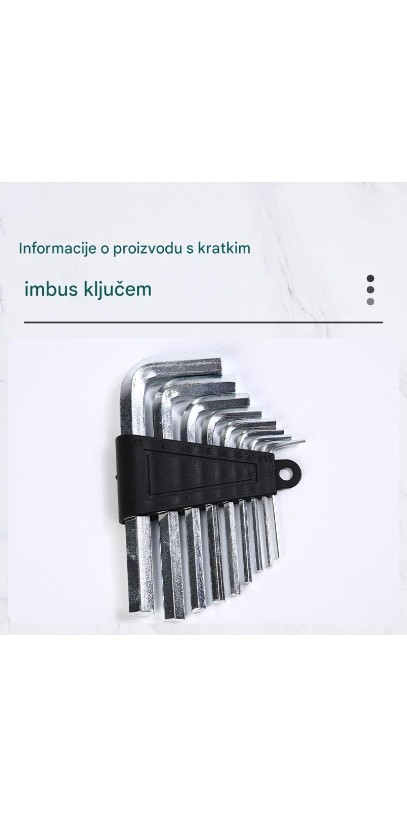 Set profesionalnih L-oblikovanih ključeva sa unutrašnjim heksagonom - dugi, za uska mesta, uklanjanje matica/vijaka u automobilima i za teške matice/vijake (bez)