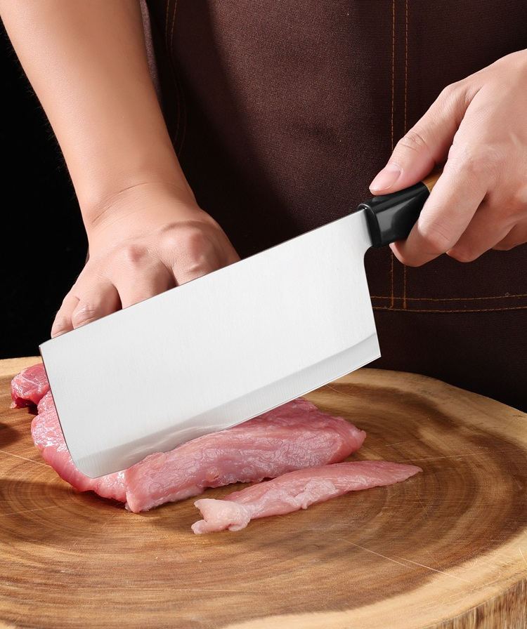 Premium set kuhinjskih noževa oštrih kao britva | Oštrice od visokougljeničnog nehrđajućeg čelika, drške u boji drveta, idealni za sečenje povrća i voća