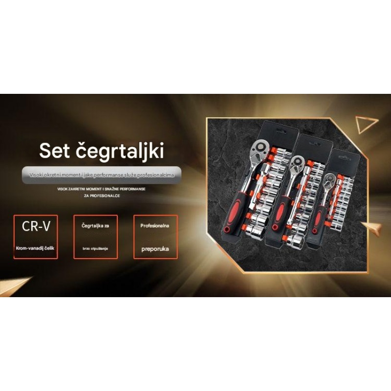 12 komada set ključeva sa račnom, višenamenski alat za popravku automobila i mašina