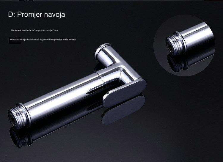 Higijenski sistem za tuširanje sa setom za žensko pranje i pištoljem za prskanje za WC | Evropska G3/8 mlaznica, nije potrebna struja, ekliptični stil