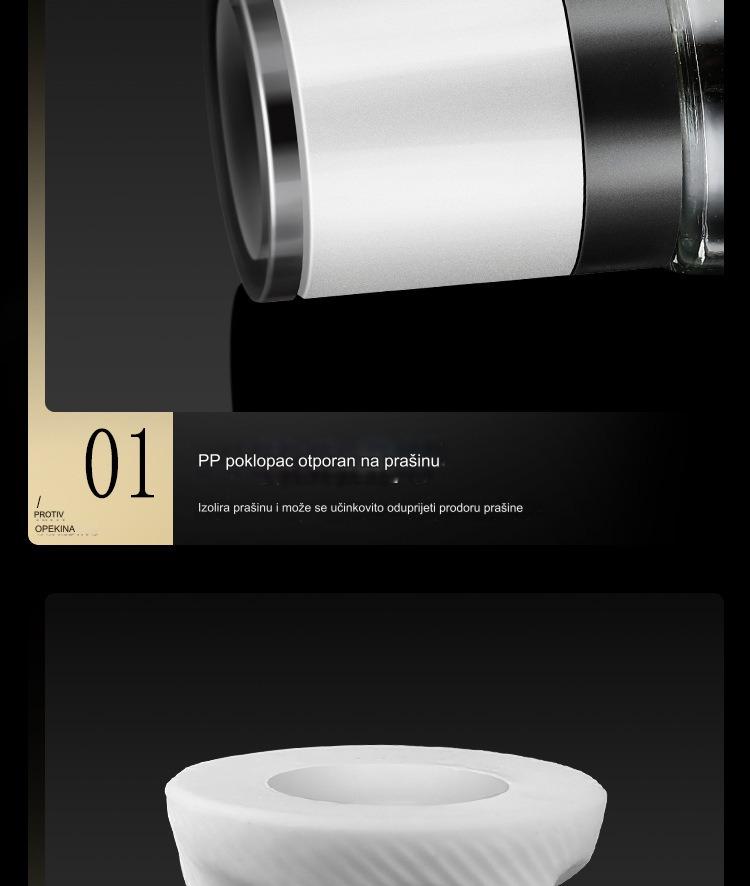 Ručni mlin za biber i so sa podesivom krupnoćom - Izdržljiv mlin za so, ručno upravljanje za sveže mlevene začine, so, biber - Kuhinjski alat za kućnu i komercijalnu upotrebu, bez /, lako za čišćenje