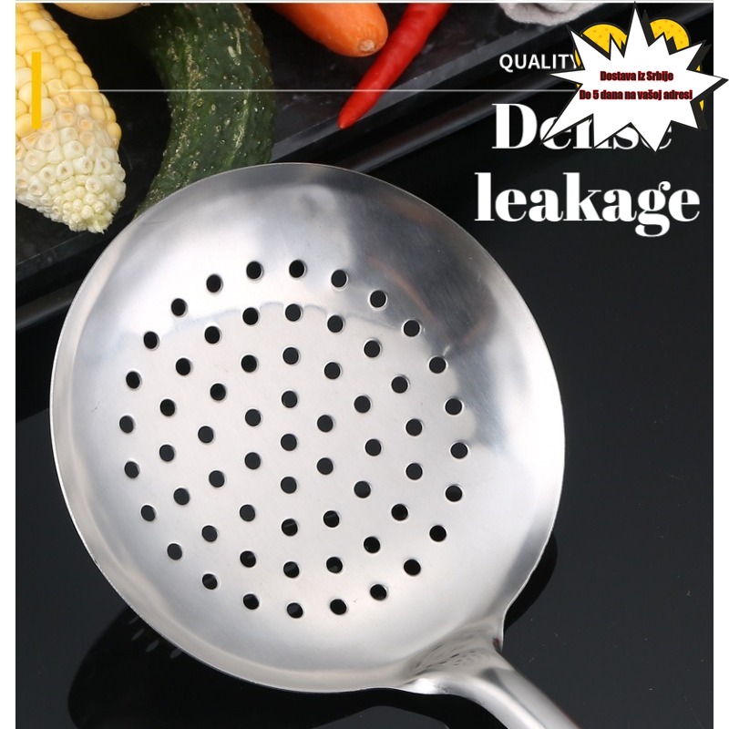-Kanta za supu od nerđajućeg čelika | Kašika sa rupicama za serviranje supa u domaćinstvu i uvlačenje knedli, otporna na opekotine, laka za čišćenje, idealna za hot pot, neophodan kuhinjski alat