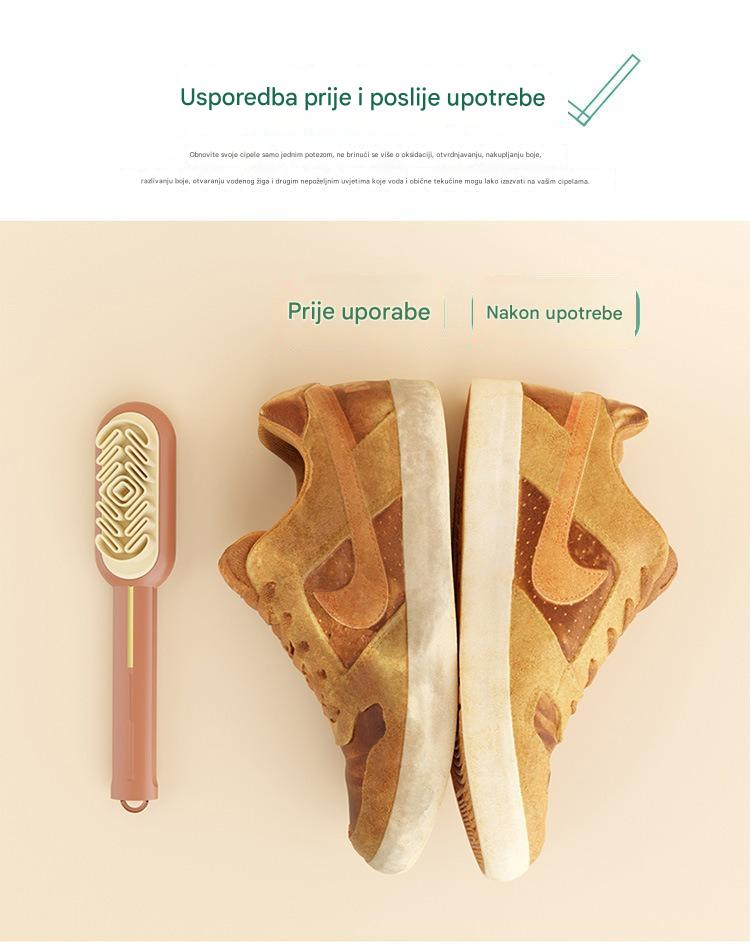 Mekana četka za cipele sa nežnim čekinjama - za osetljivu antilopu, kožne cipele, čizme, odeću i delikatne tkanine - Efikasno uklanjanje mrlja za negu obuće (Kompatibilno sa održavanjem kože i antilope)