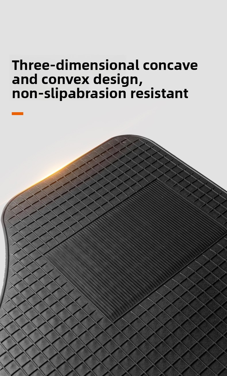 4 komada univerzalnih podnih prostirki za automobile - izdržljive PVC, neklizajuće i lako za čišćenje, pogodne za limuzine i SUV vozila, za sve sezone: proleće, leto, jesen i zima