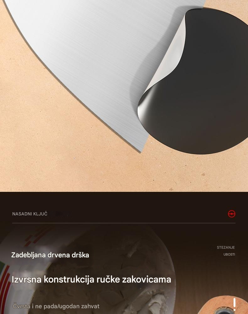 Čelična špachtla za teške uslove sa čvrstom drvenom drškom - Široka oštrica za špakt, gips, popravku gips-kartona i postavljanje/skidanje tapeta - Profesionalna konstrukcija za DIY i profesionalnu upotrebu