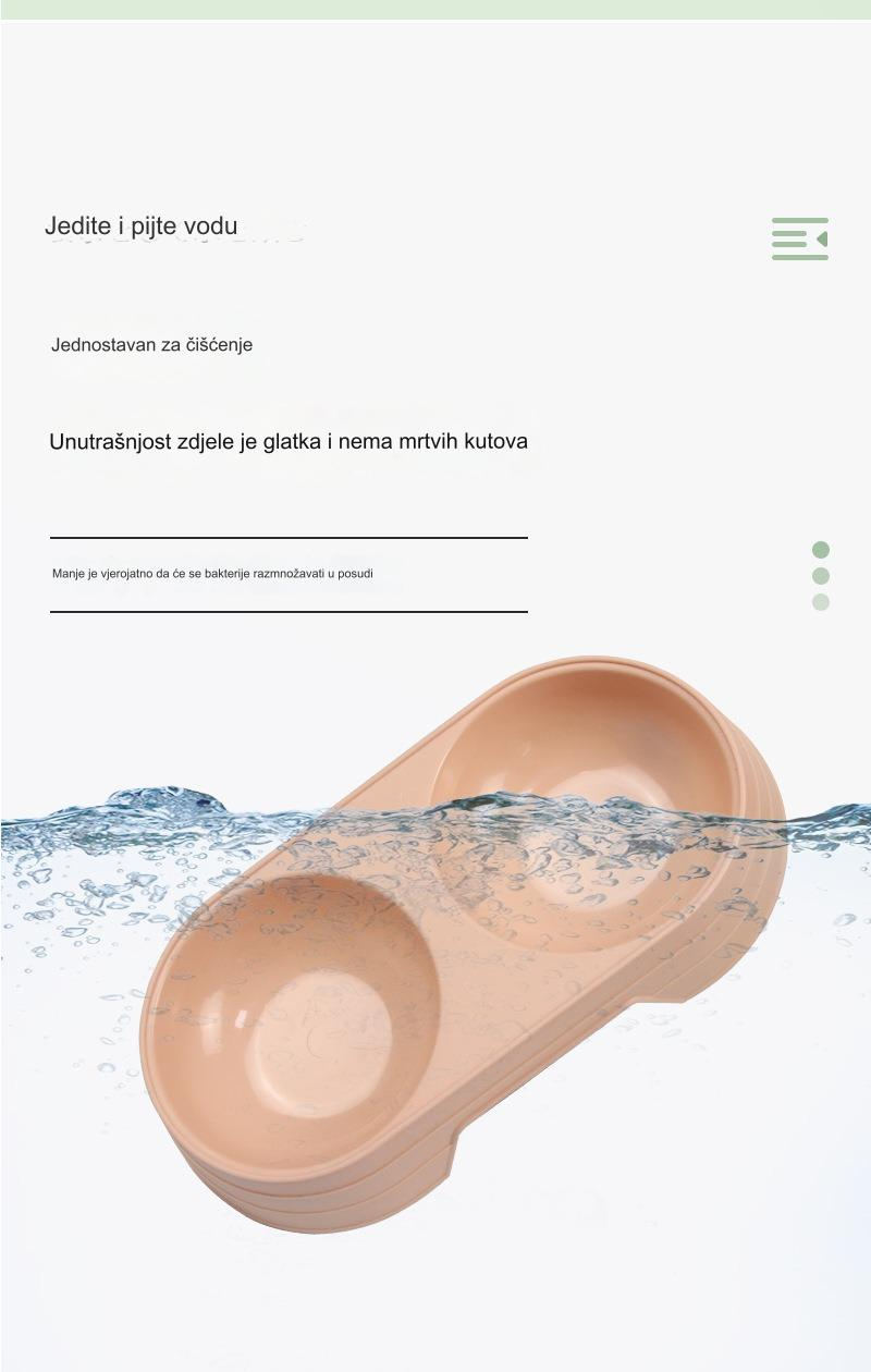 Ole plastične posude za hranu za kućne ljubimce sa dve posude | Idealne za vodu i suvu hranu, dizajn protiv klizanja