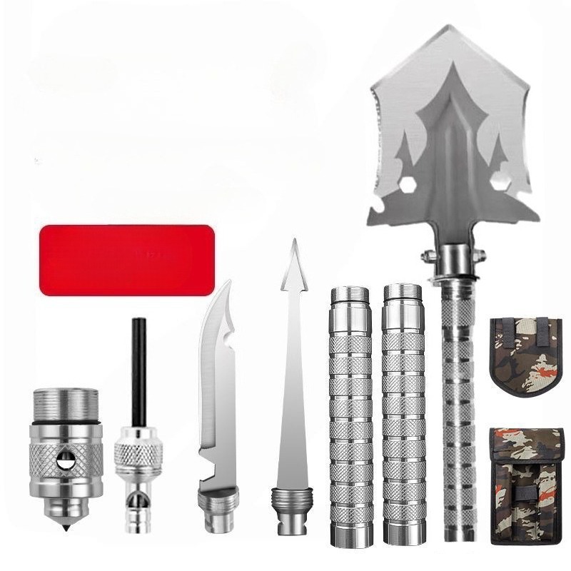 Sklopiva višenamenska inženjerska lopata - Izdržljiva kompaktna lopata pogodna za kampovanje, pecanje, preživljavanje u prirodi, vojnička lopata sa prenosivim kopanjem za S i