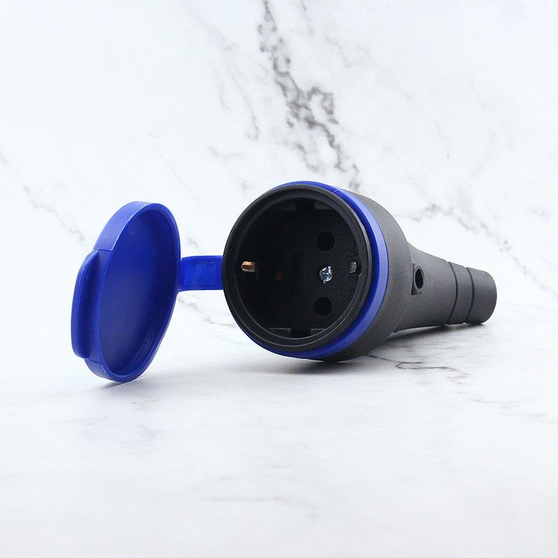 EU & Nemački Vodootporni Konektor - Izdržljivi Muško/Ženski Utični Priključak sa Nemačkim Schuko Utičnicom, Trajna Plastična Produžna Utičnica Pogodna za Zamenu Električnih Utičnica, Evropski Standard za Kampere, Vlažne Prostore