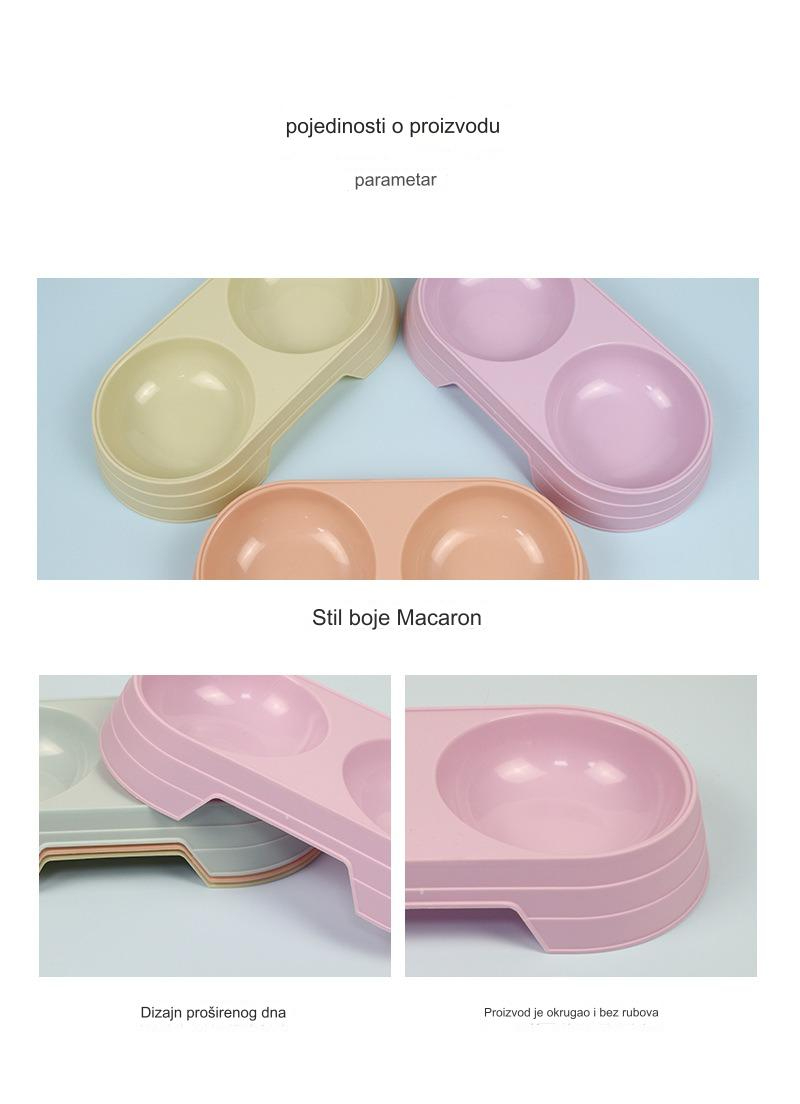 Ole plastične posude za hranu za kućne ljubimce sa dve posude | Idealne za vodu i suvu hranu, dizajn protiv klizanja