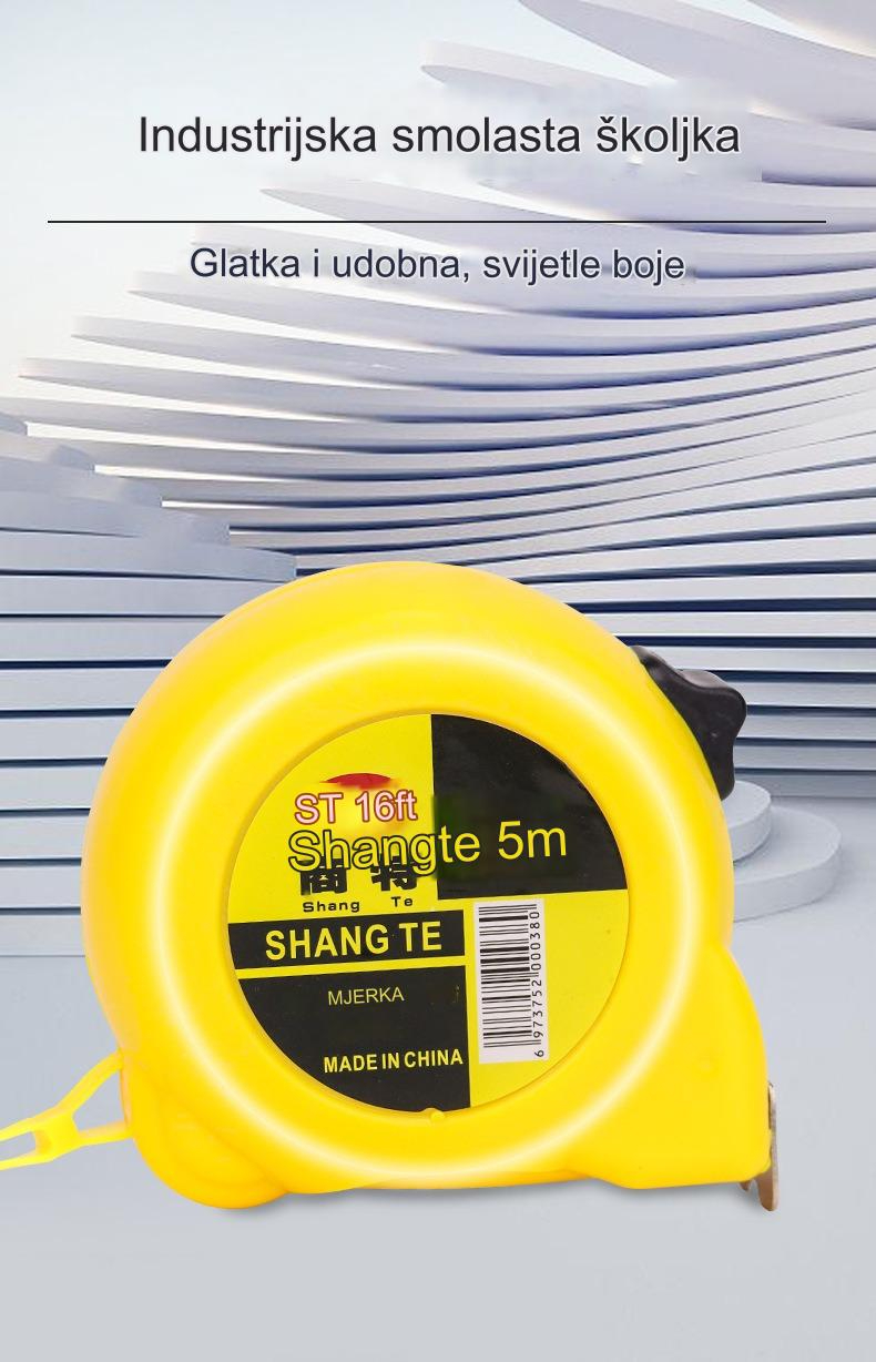 Paket od 5 metara - Čelična merna traka sa kopčom za kaiš - Izdržljiva i prenosiva merna traka za geodetske radove, DIY, uređenje dvorišta - Dugotrajna i praktična za profesionalce i svakodnevnu upotrebu