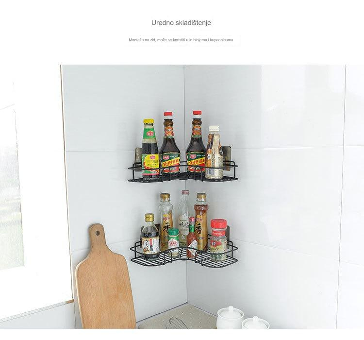 Samolepljivi Multifunkcionalni Tripod Zidni Nosač za Odlaganje - Organizator za Kupatilo, Kuhinju i Toalet koji Štedi Prostor sa Podesivim Policama, Bez Bušenja, Čvrst Moderan Dizajn za Peškire, Toaletne Potrepštine, Kozmetiku i Sredstva za Čišćenje - Idealan za