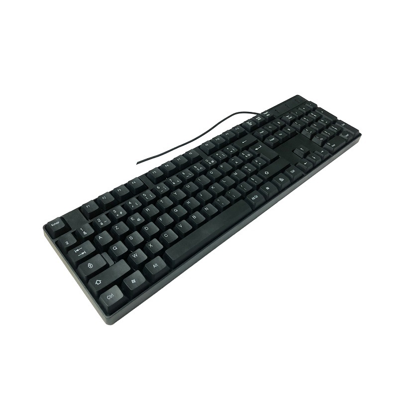 104-Tastirna Višejezična USB Žičana Tastatura sa Ruskom, Španskom, Arapskom i Francuskom Rasporedom - Plug & Play za PC/Laptop, Kompatibilna sa Kirilicom, Latinom i Arapskim Skriptama - Računarski Dodatak za Učenje Jezika i Višejezičnu Upotrebu