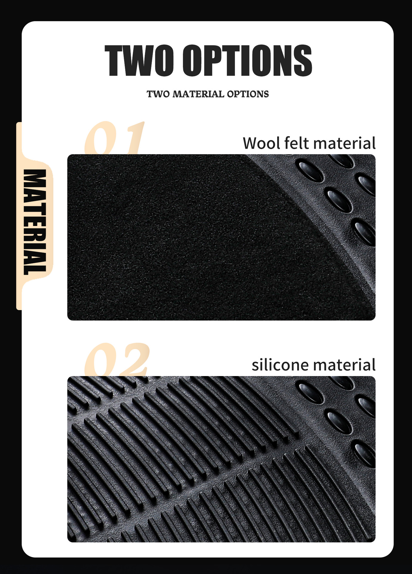 4 komada Univerzalni Auto Patosnici | Vodootporni & Izdržljivi Gumeni Patosnici za Automobile, SUV, Kamione i Kombije, Neklizajući Dizajn sa Površinom koja se Lako Čisti, Odgovara Većini Vozila, Crni, Debljina 0.5cm, Prednji & Zadnji Set (64x41cm & 41x41cm)