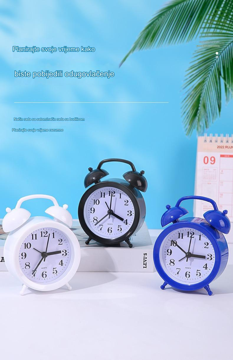 Simpatičan mali budilnik za učenike, stoni i noćni sat sa glasnim zvukom za savršeno jutro