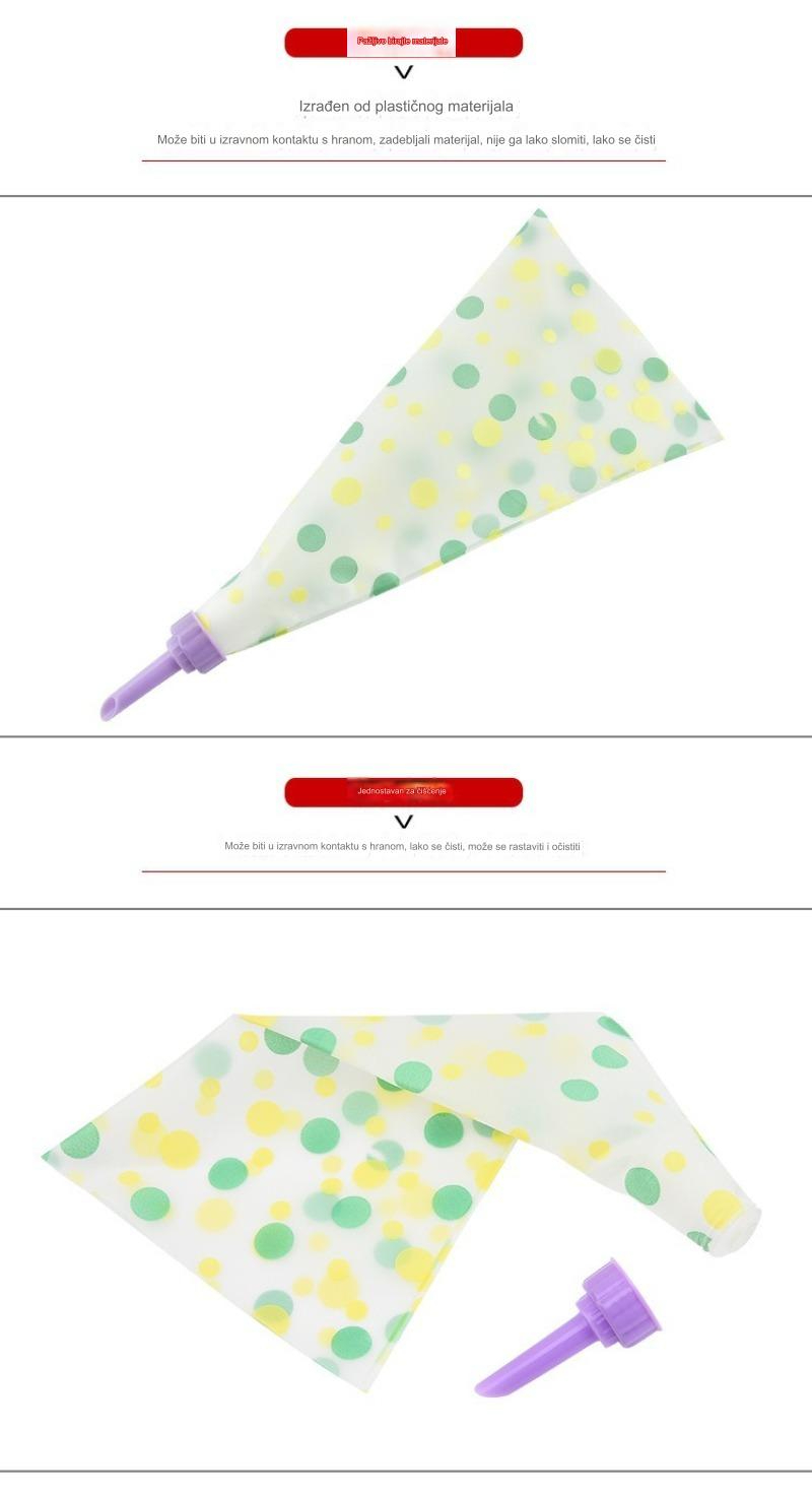 Profesionalni set alata za pečenje i poslastice sa višekratnim EVA/silikonskim kesama za špricanje i plastičnim konektorima - Kompletan sistem za dekoraciju torti za profesionalne pekare i slastičare