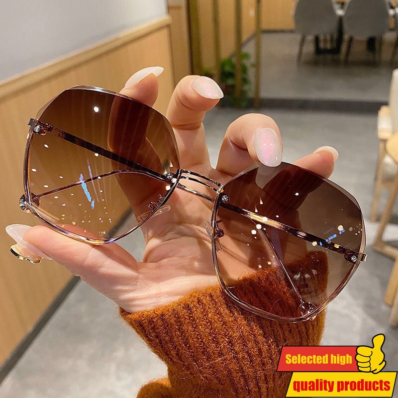 Ženske moderne tanko ole naočare bez okvira sa zakošenim ivicama | Sofisticiran izgled sa metalnim i acetatnim okvirom, ležeran stil