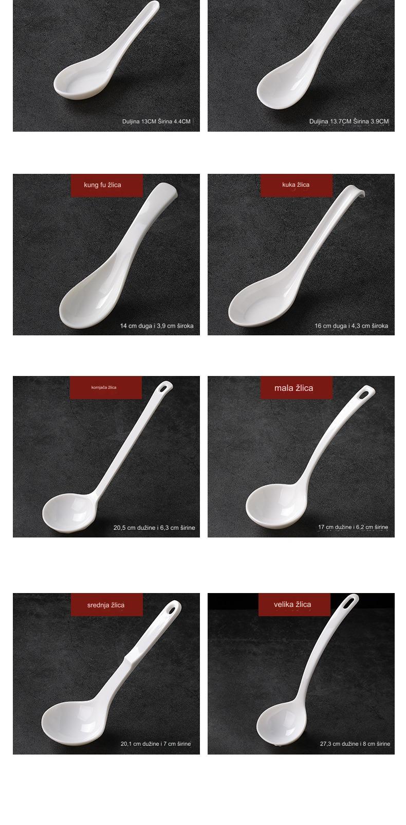 Premium plastične kašičice za supu poput porcelana | Kašike za ramen sa dugom drškom, kašičice za školjke poput kornjačine, male utege