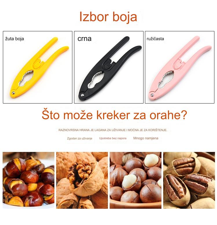 Višenamenski alat za ljuštenje i otvaranje orašastih plodova - Izdržljiva plastična ljuštilica za orah/lešnik, otvarač za školjke i kliješta za rakove - Kompaktna kuhinjska pomagala za orah, lešnik, rakove