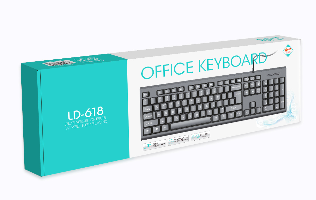 Uska Žična USB Tastatura za Poslovnu Kancelariju Kućnu Upotrebu Kompatibilna sa Desktop PC računarima, Ergonomski Dizajnirana Tastatura, Račuka Tastatura, Kompaktna Tastatura, Elegantan Dizajn, Izdržljive Tipke, Čvrsta Konstrukcija, USB Tipkanje