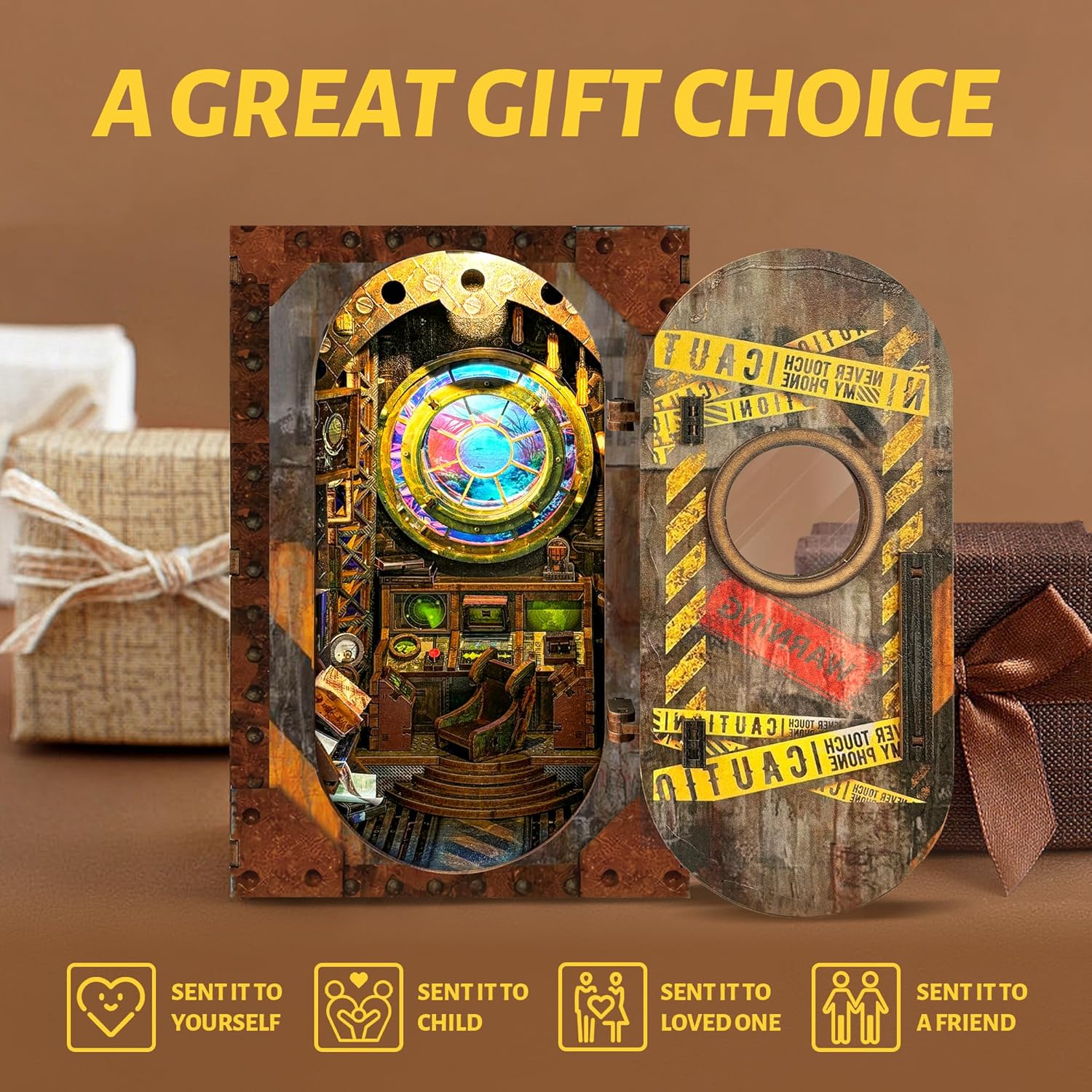 Kompleti za kutak za knjige za odrasle - Napravite svoj vlastiti minijaturni umetak za policu za knjige sa LED osvetljenjem, maštoviti kompleti za izradu knjižnog kutka, dekoracija sobe za fantazijsku tavern dioramu, savršen poklon za ljubitelje knjiga, kutak čuda i knjiga.