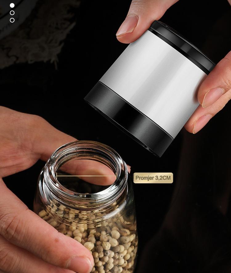 Ručni mlin za biber i so sa podesivom krupnoćom - Izdržljiv mlin za so, ručno upravljanje za sveže mlevene začine, so, biber - Kuhinjski alat za kućnu i komercijalnu upotrebu, bez /, lako za čišćenje