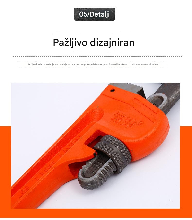 Teška PVC obložena ključalica za cevi - Američki stil neklizajuće drške sa podesivim čeljustima i mehanizmom za zaključavanje, otporna na koroziju za PVC/CPVC/ABS - Alat za vodoinstalacije, DIY alati (Profesionalna upotreba)
