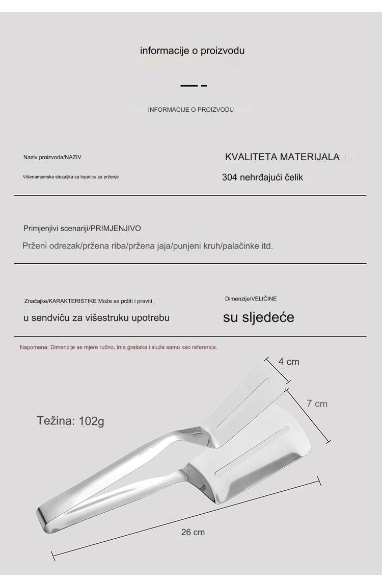 304 Nerđajući Čelik Korejski BBQ Klip sa Ne-Klizajućom Drškom - Izdržljivi Korejski Roštilj Klip za Fiksiranje Mesa, Povrća, Knedli | Kompatibilan sa Korejskim Roštiljima, Štednjacima, Pećnicama (Nije za direktno korišćenje)