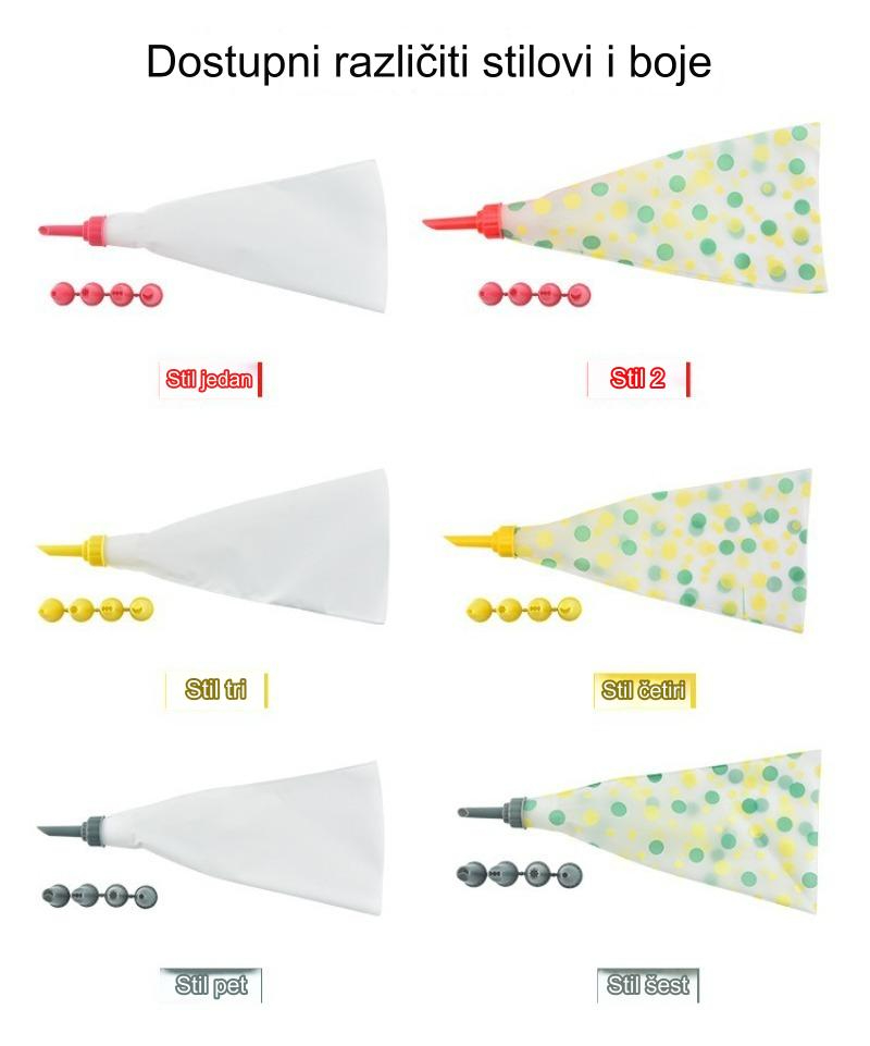 Profesionalni set alata za pečenje i poslastice sa višekratnim EVA/silikonskim kesama za špricanje i plastičnim konektorima - Kompletan sistem za dekoraciju torti za profesionalne pekare i slastičare